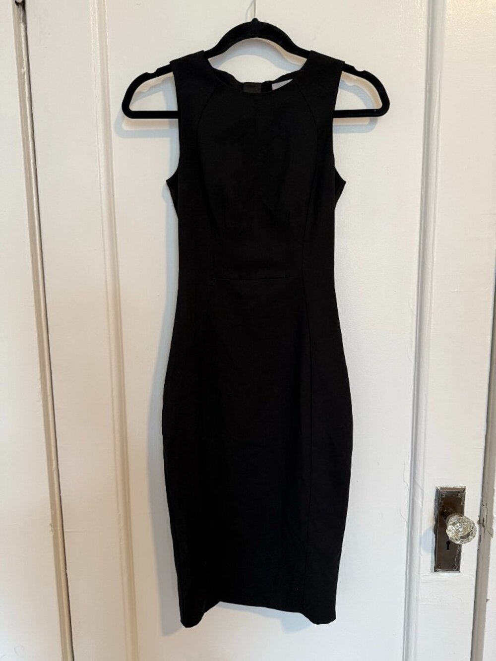 H&M Fitted Sheath Midi Dress in Black